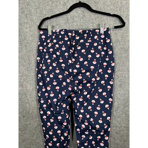 BODEN Pants Women 6 Regular Navy Blue Mid Rise Flat Front Tapered Leg Novelty - Picture 8 of 10